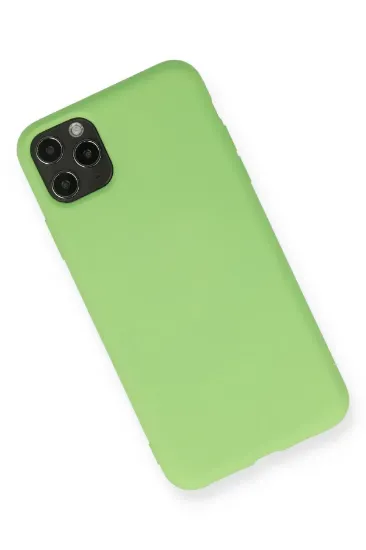 Newface iPhone 11 Pro Max Kılıf Nano içi Kadife Silikon - Yeşil resmi