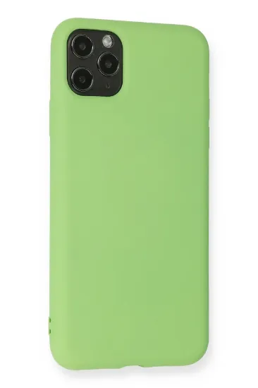 Newface iPhone 11 Pro Max Kılıf Nano içi Kadife Silikon - Yeşil resmi