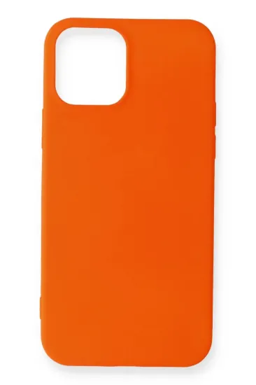 Newface iPhone 12 Mini Kılıf First Silikon - Turuncu resmi