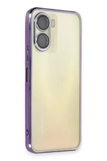 Newface Vivo Y16 Kılıf Razer Lensli Silikon - Mor resmi