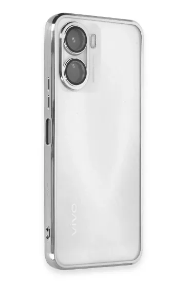 Newface Vivo Y16 Kılıf Razer Lensli Silikon - Gümüş resmi
