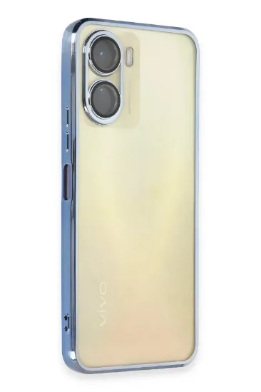 Newface Vivo Y16 Kılıf Razer Lensli Silikon - Açık Mavi resmi