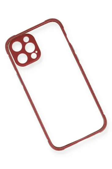 Newface iPhone 12 Pro Max Kılıf Miami Şeffaf Silikon - Fuşya resmi