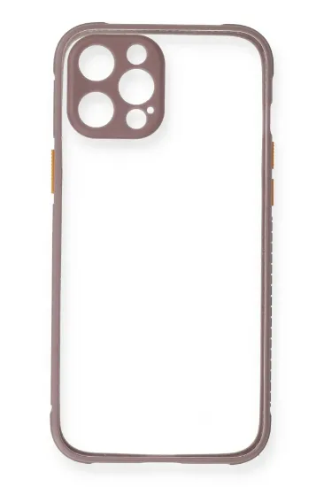 Newface iPhone 12 Pro Max Kılıf Miami Şeffaf Silikon - Açık Mor resmi