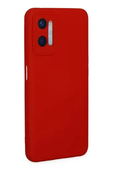 Newface Oppo A96 Kılıf Nano içi Kadife Silikon - Kırmızı resmi