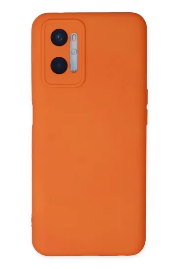 Newface Oppo A96 Kılıf Nano içi Kadife Silikon - Turuncu resmi