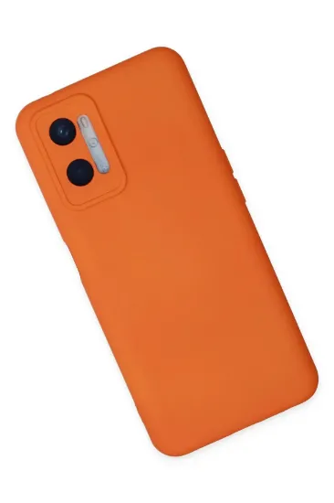Newface Oppo A96 Kılıf Nano içi Kadife Silikon - Turuncu resmi