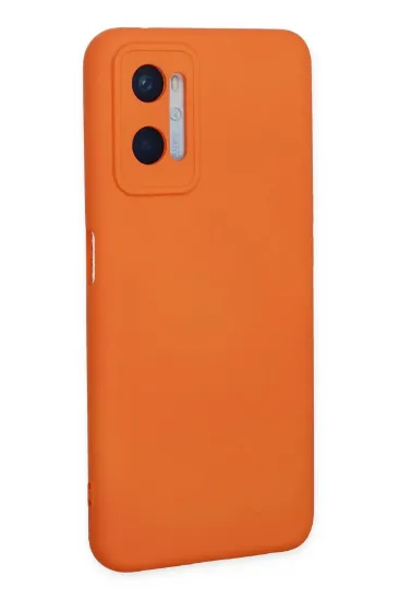 Newface Oppo A96 Kılıf Nano içi Kadife Silikon - Turuncu resmi