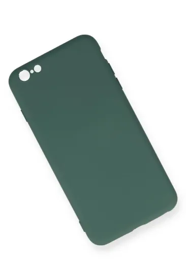 Newface iPhone 6 Plus Kılıf Nano içi Kadife Silikon - Koyu Yeşil resmi