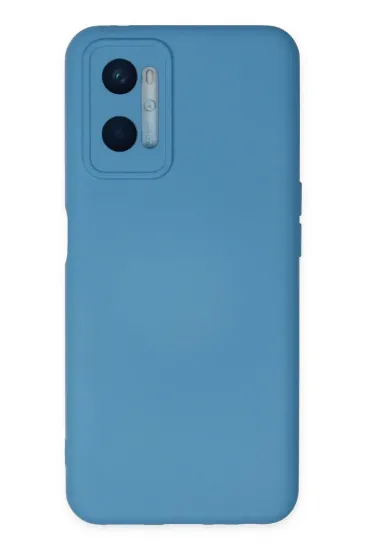 Newface Oppo A96 Kılıf Nano içi Kadife Silikon - Mavi resmi