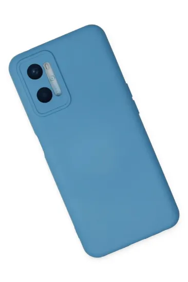 Newface Oppo A96 Kılıf Nano içi Kadife Silikon - Mavi resmi