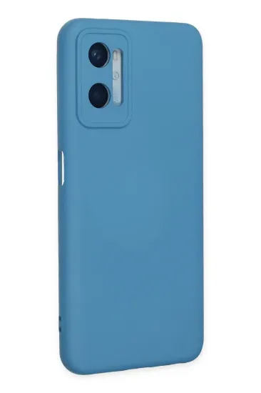 Newface Oppo A96 Kılıf Nano içi Kadife Silikon - Mavi resmi