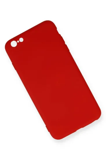 Newface iPhone 6 Plus Kılıf Nano içi Kadife Silikon - Kırmızı resmi