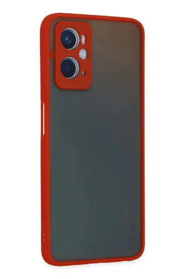 Newface Oppo A96 Kılıf Montreal Silikon Kapak - Kırmızı resmi