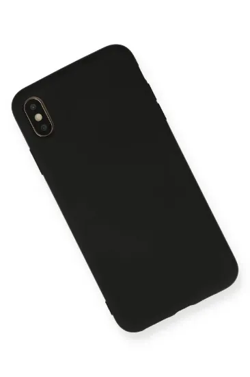 Newface iPhone X Kılıf Nano içi Kadife Silikon - Siyah resmi
