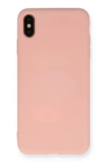 Newface iPhone XS Max Kılıf Nano içi Kadife Silikon - Pudra resmi