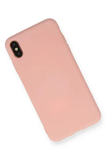Newface iPhone XS Max Kılıf Nano içi Kadife Silikon - Pudra resmi