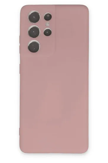 Newface Samsung Galaxy S21 Ultra Kılıf Nano içi Kadife Silikon - Pudra resmi