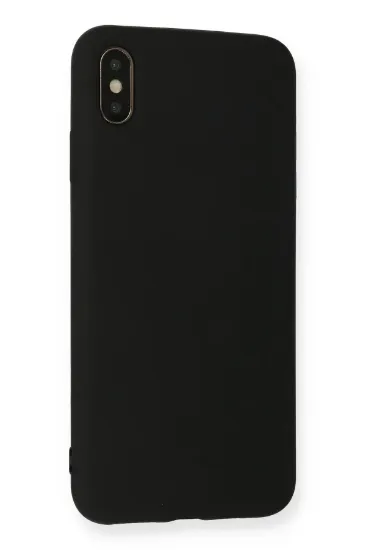 Newface iPhone XS Max Kılıf Nano içi Kadife Silikon - Siyah resmi