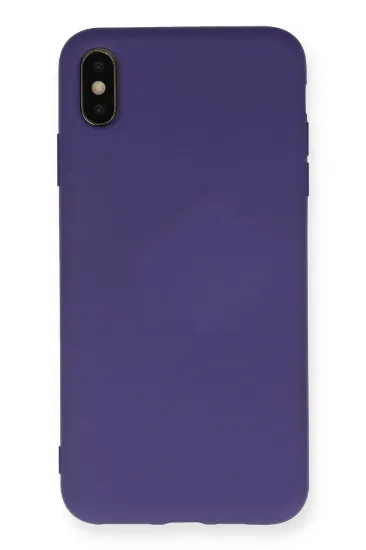 Newface iPhone XS Max Kılıf Nano içi Kadife Silikon - Mor resmi