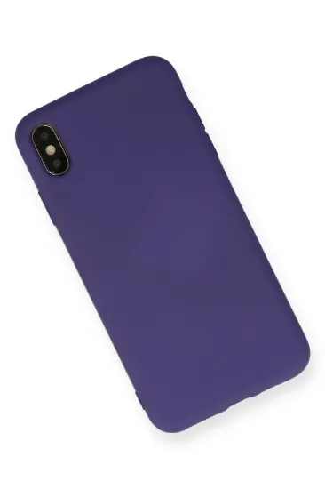 Newface iPhone XS Max Kılıf Nano içi Kadife Silikon - Mor resmi