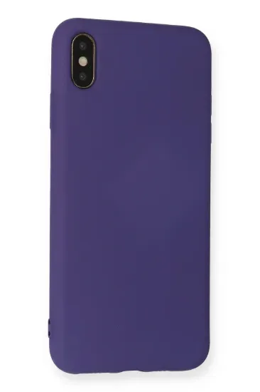 Newface iPhone XS Max Kılıf Nano içi Kadife Silikon - Mor resmi