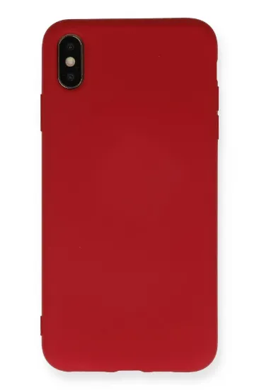 Newface iPhone XS Max Kılıf Nano içi Kadife Silikon - Kırmızı resmi