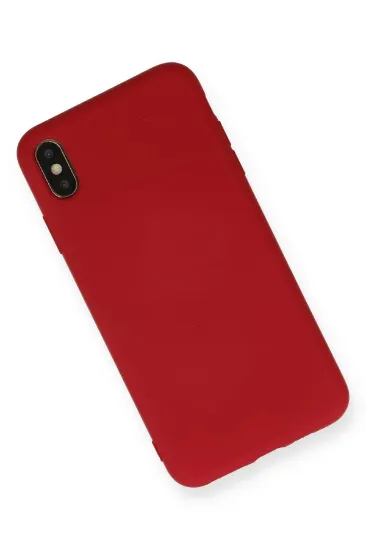 Newface iPhone XS Max Kılıf Nano içi Kadife Silikon - Kırmızı resmi