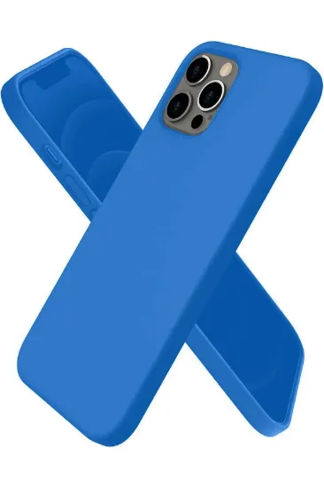 Newface iPhone 12 Pro Max Kılıf First Silikon - Mavi resmi