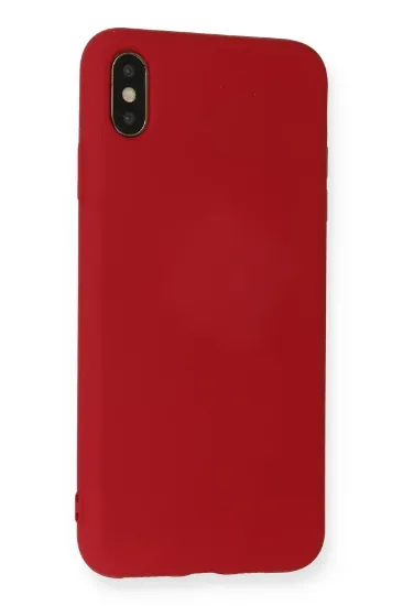 Newface iPhone XS Max Kılıf Nano içi Kadife Silikon - Kırmızı resmi
