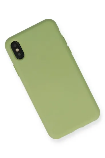 Newface iPhone XS Max Kılıf Nano içi Kadife Silikon - Yeşil resmi