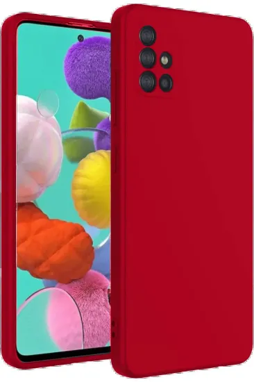 Newface Samsung Galaxy A31 Kılıf Nano içi Kadife Silikon - Kırmızı resmi
