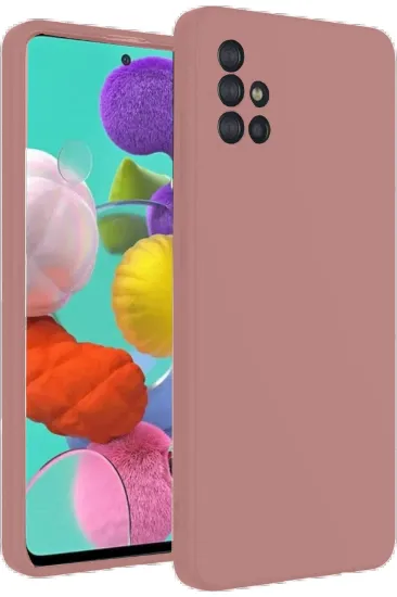 Newface Samsung Galaxy A31 Kılıf Nano içi Kadife Silikon - Pudra resmi