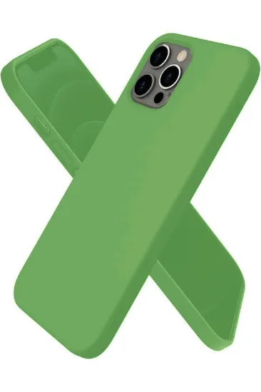 Newface iPhone 12 Pro Max Kılıf First Silikon - Yeşil resmi