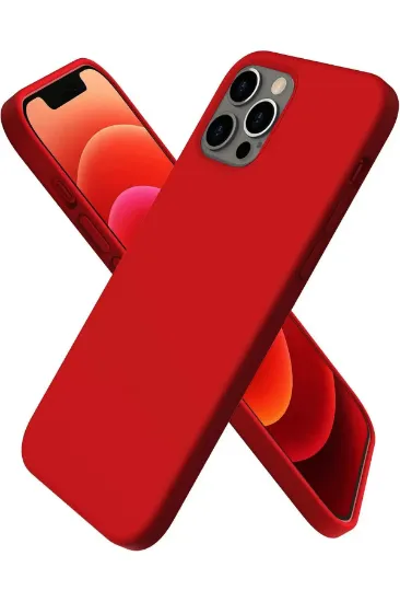 Newface iPhone 12 Pro Max Kılıf First Silikon - Koyu Kırmızı resmi