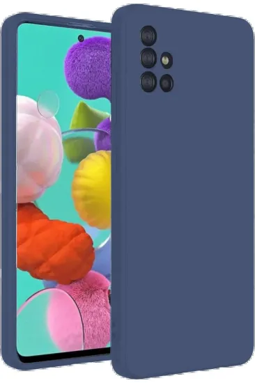 Newface Samsung Galaxy A31 Kılıf Nano içi Kadife Silikon - Lacivert resmi