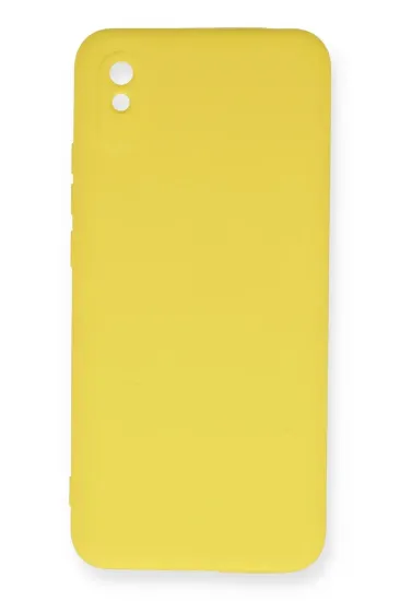 Newface Xiaomi Redmi 9A Kılıf Nano içi Kadife Silikon - Sarı resmi