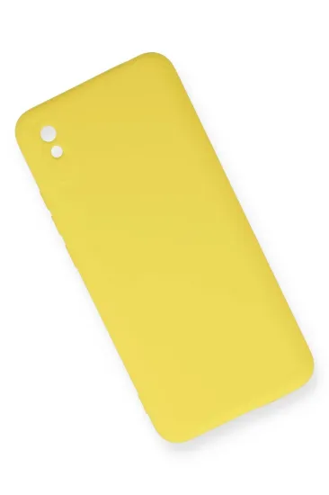 Newface Xiaomi Redmi 9A Kılıf Nano içi Kadife Silikon - Sarı resmi