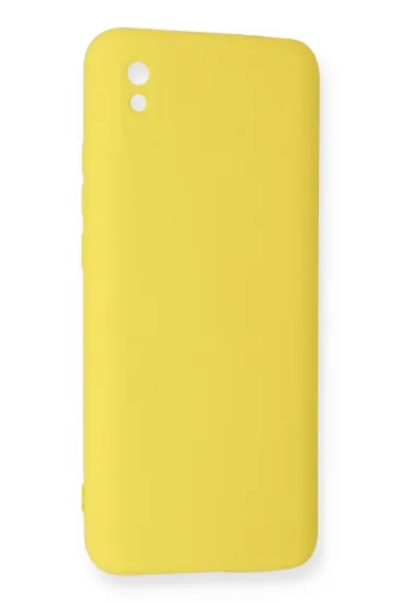 Newface Xiaomi Redmi 9A Kılıf Nano içi Kadife Silikon - Sarı resmi