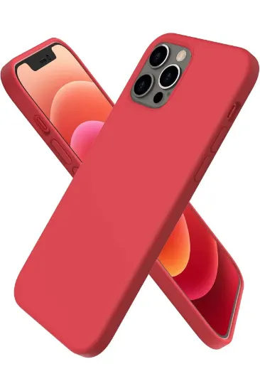 Newface iPhone 12 Pro Max Kılıf First Silikon - Kırmızı resmi