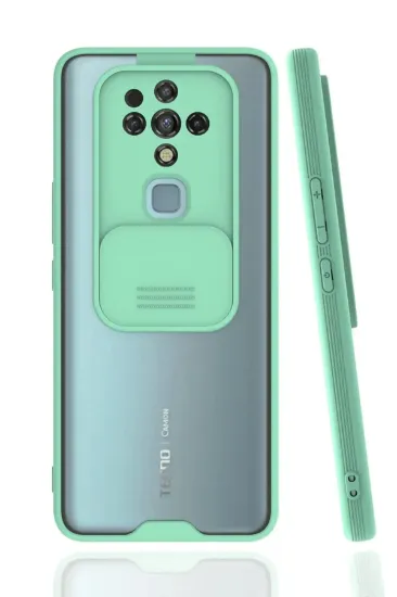 Newface Tecno Camon 16 Kılıf Platin Kamera Koruma Silikon - Açık Yeşil resmi