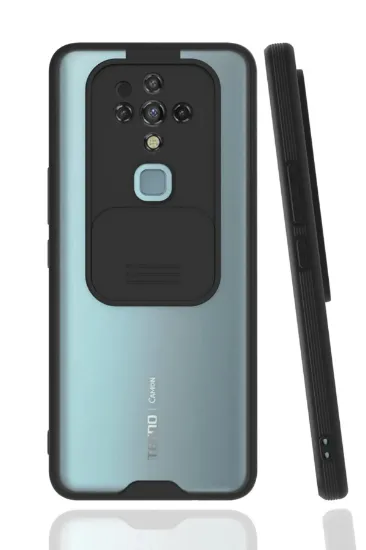 Newface Tecno Camon 16 Kılıf Platin Kamera Koruma Silikon - Siyah resmi