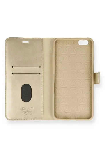 Newface iPhone 6 Plus Kılıf Trend S Plus Kapaklı Kılıf - Gold resmi