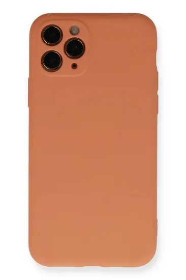 Newface iPhone 11 Pro Kılıf Nano içi Kadife Silikon - Mat Turuncu resmi