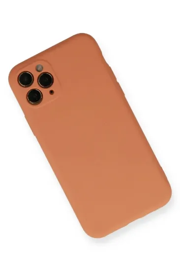 Newface iPhone 11 Pro Kılıf Nano içi Kadife Silikon - Mat Turuncu resmi