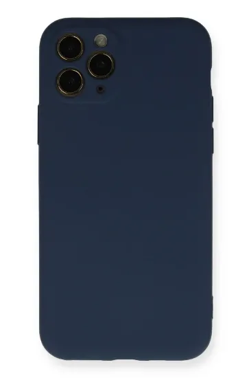 Newface iPhone 11 Pro Kılıf Nano içi Kadife Silikon - Lacivert resmi