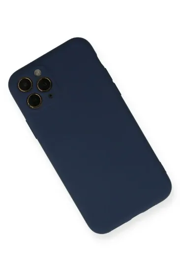 Newface iPhone 11 Pro Kılıf Nano içi Kadife Silikon - Lacivert resmi