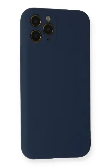 Newface iPhone 11 Pro Kılıf Nano içi Kadife Silikon - Lacivert resmi