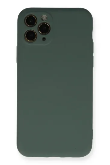 Newface iPhone 11 Pro Kılıf Nano içi Kadife Silikon - Koyu Yeşil resmi