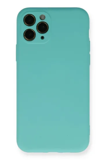 Newface iPhone 11 Pro Kılıf Nano içi Kadife Silikon - Turkuaz resmi